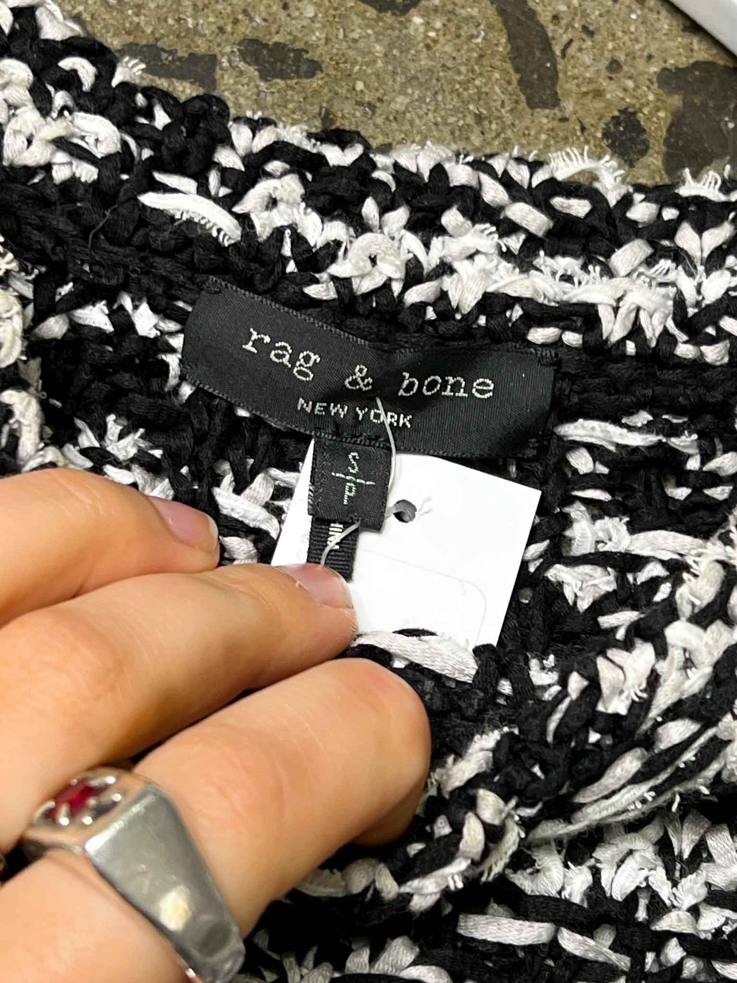 Size S | Rag & Bone Raw Thread Cotton Knit Jumper