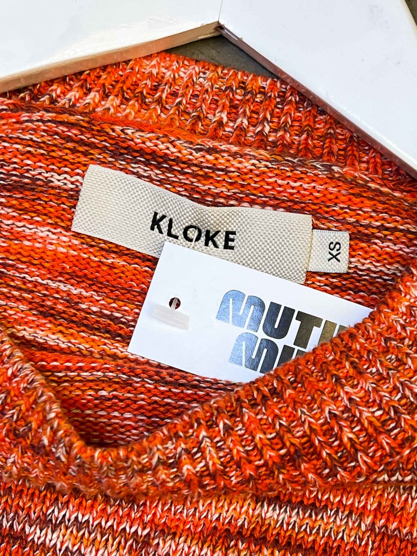 Size XS | Kloke Orange Cotton Space-Dye Knit Jumper
