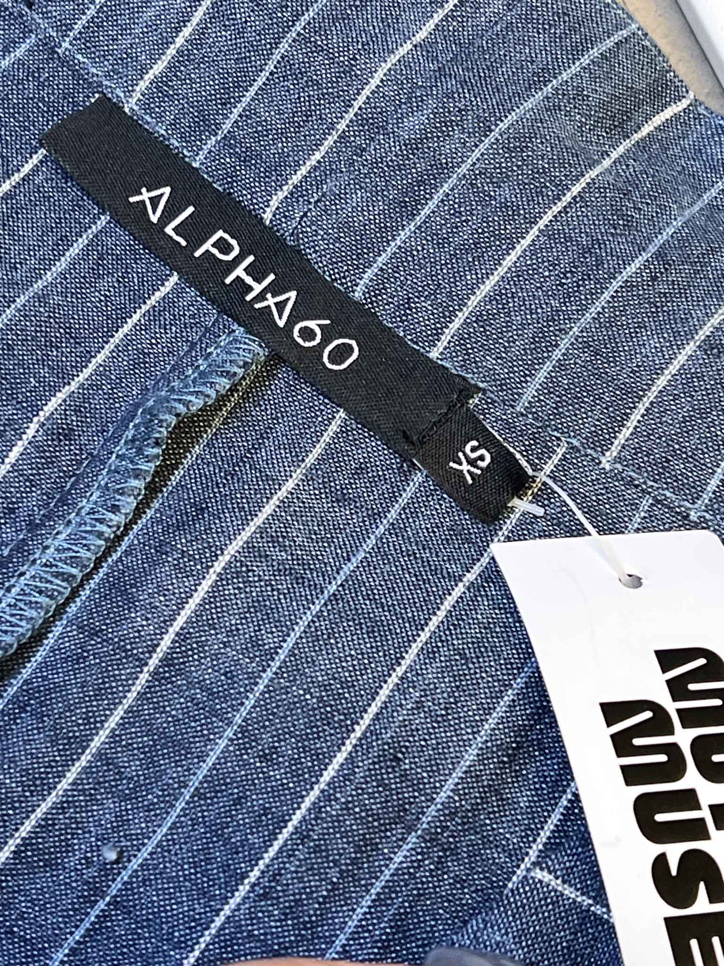 Size XS | Alpha60 Linen Pinstripe Wrap Dress