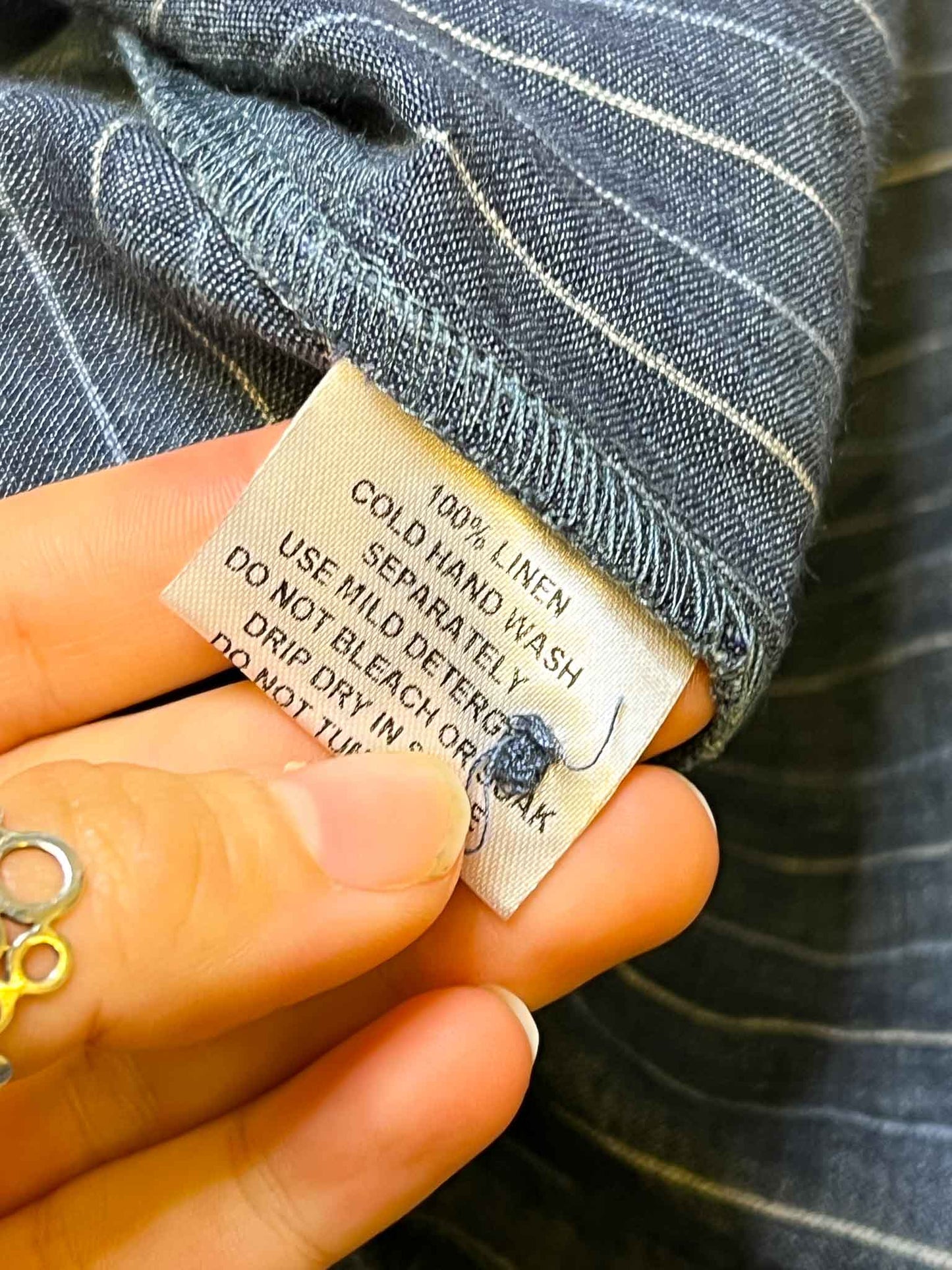Size XS | Alpha60 Linen Pinstripe Wrap Dress