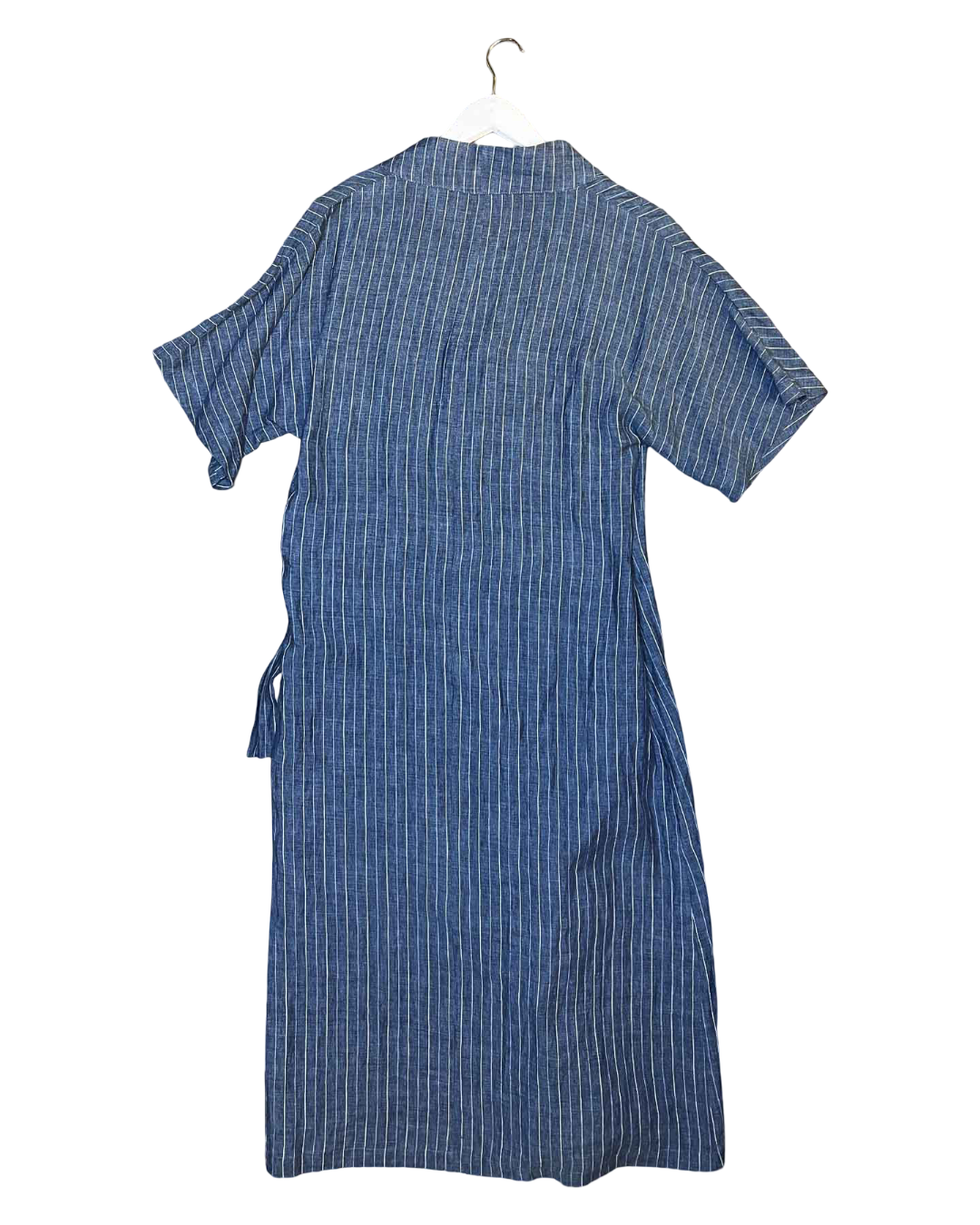 Size XS | Alpha60 Linen Pinstripe Wrap Dress