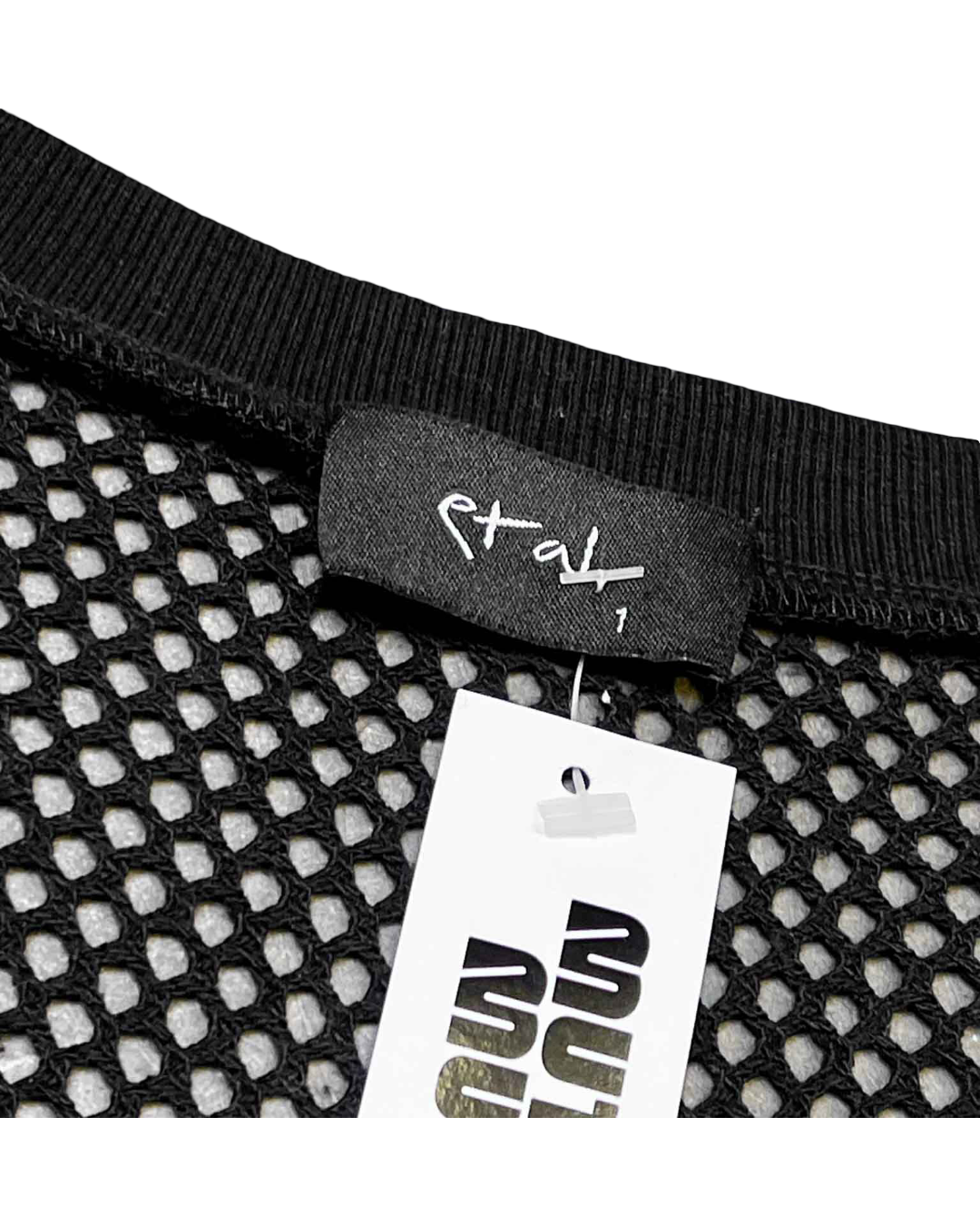 Size 1 (S) | Etal Black Cotton Mesh Net Dress