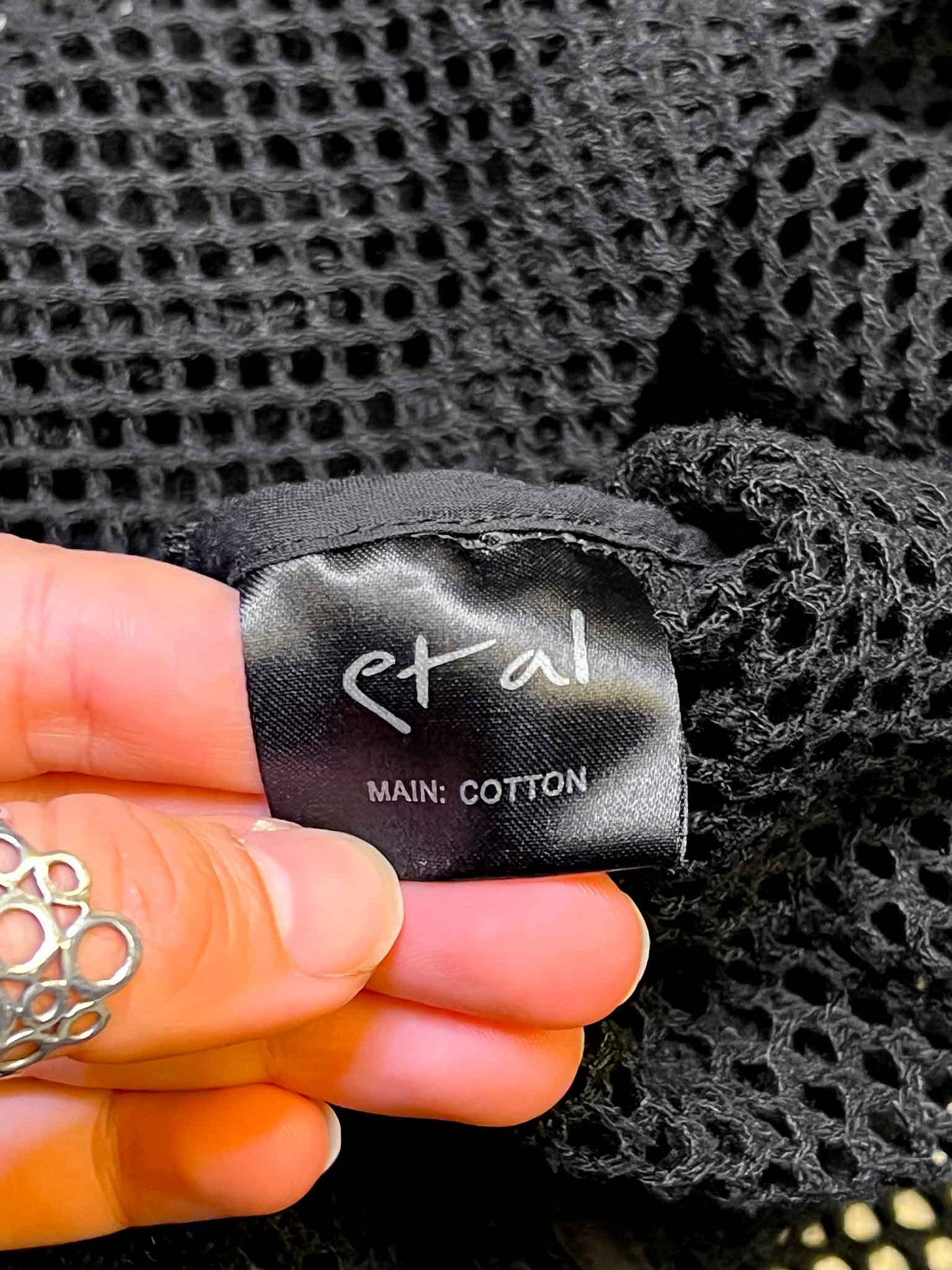 Size 1 (S) | Etal Black Cotton Mesh Net Dress