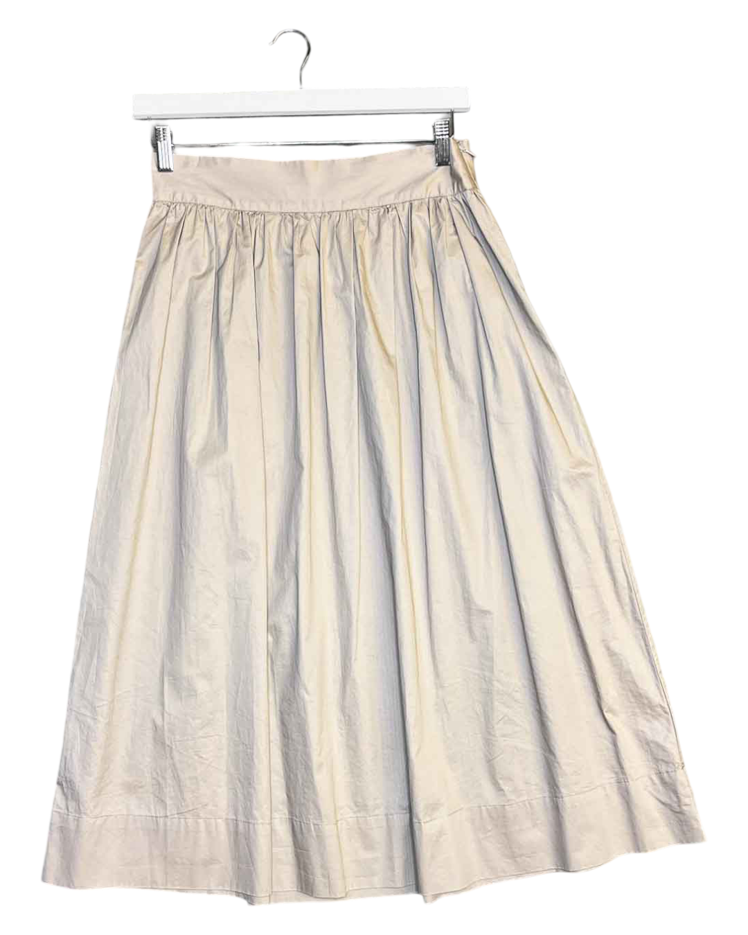 Size 2 (M) | Skin + Threads Cotton Beige Midi Skirt