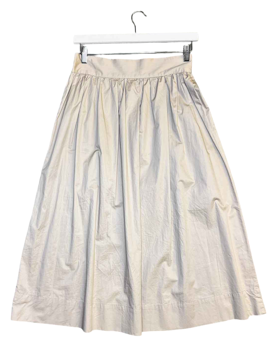 Size 2 (M) | Skin + Threads Cotton Beige Midi Skirt