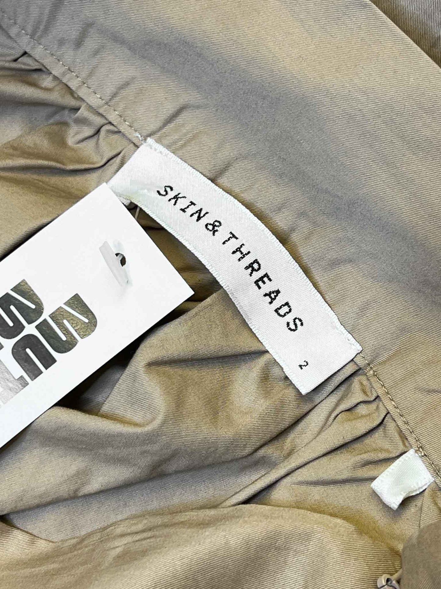Size 2 (M) | Skin + Threads Cotton Beige Midi Skirt