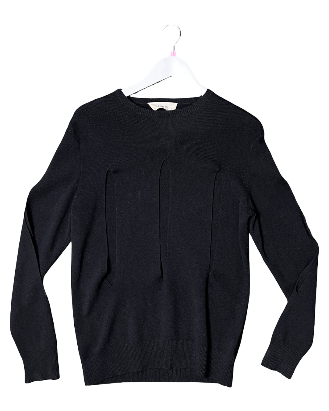 Size XS | Ports Black Wool Cutout Jumper