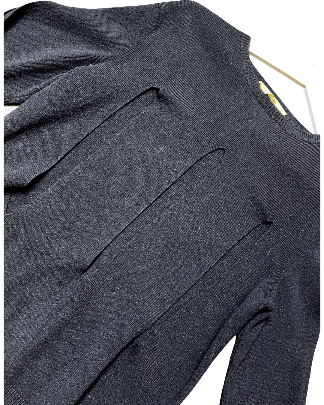Size XS | Ports Black Wool Cutout Jumper