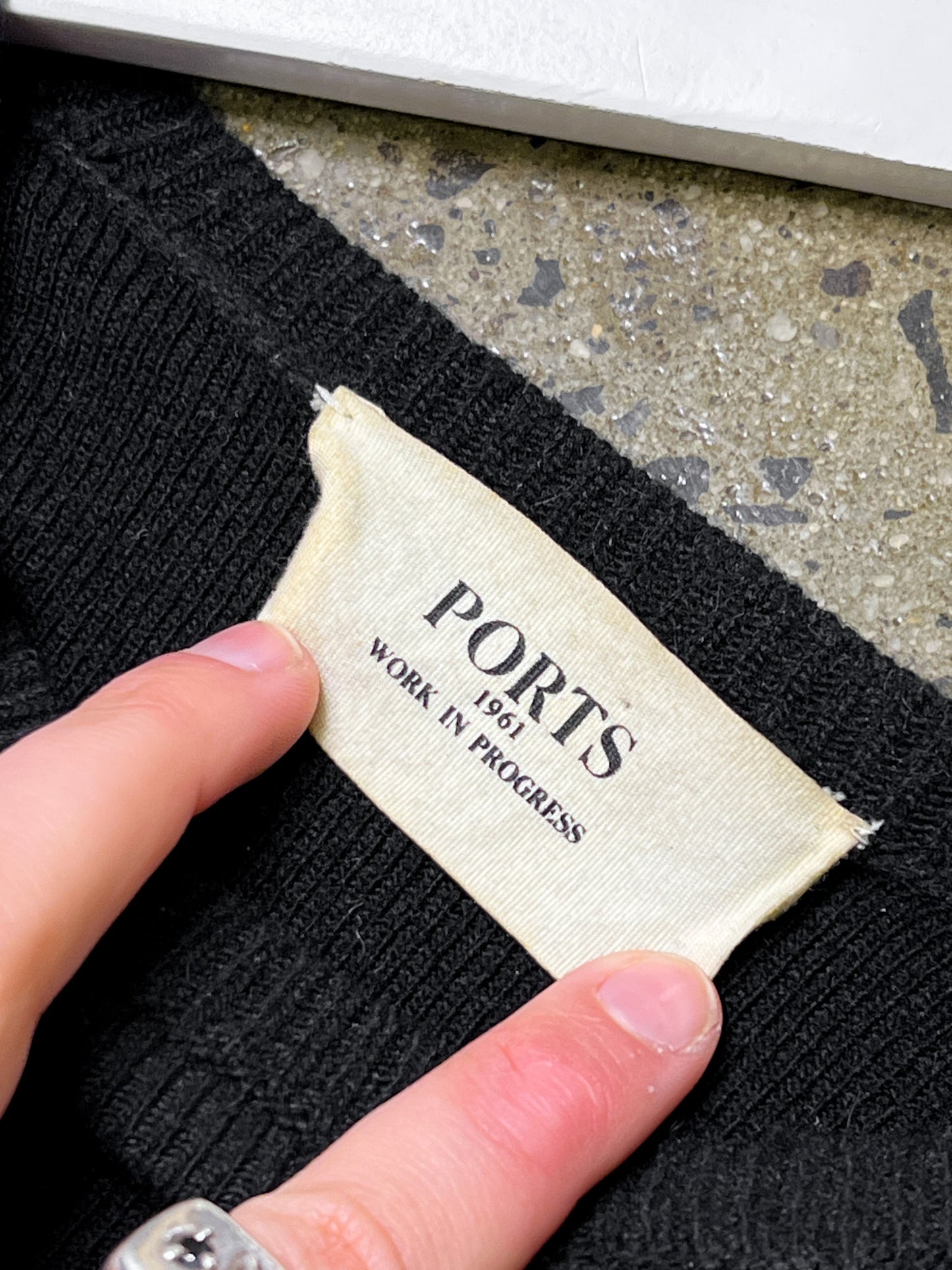 Size XS | Ports Black Wool Cutout Jumper