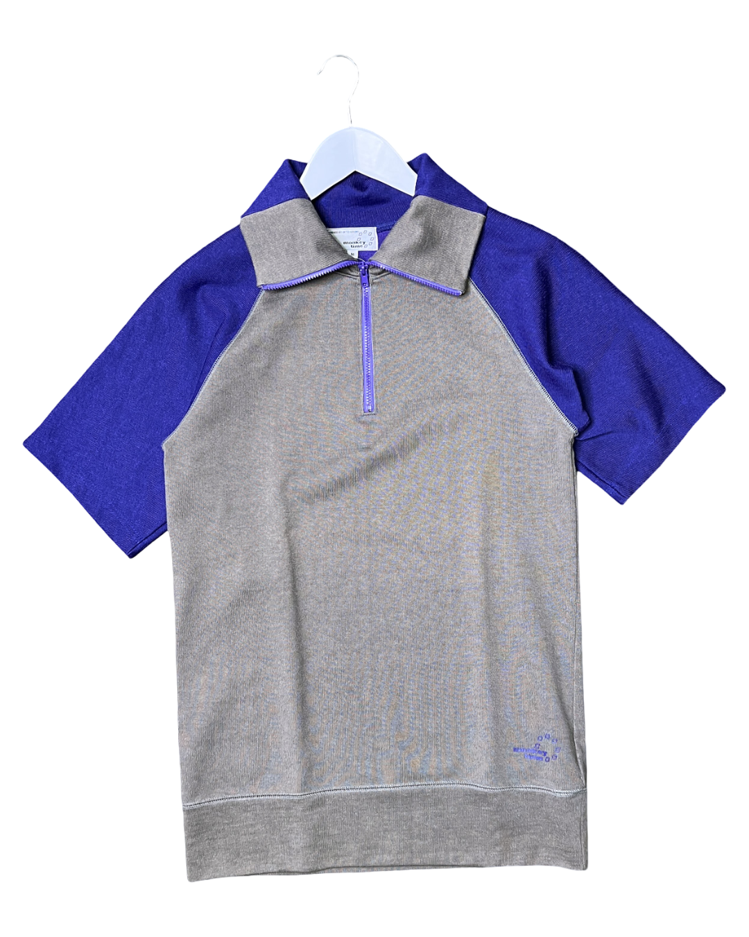 Size M | Monkey Time Raglan Polo Zip-Up Top