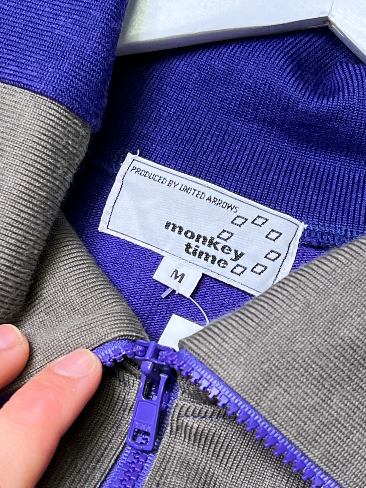 Size M | Monkey Time Raglan Polo Zip-Up Top
