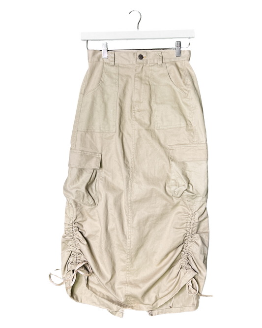 Size S | USA Jeans Twill Beige Midi Skirt