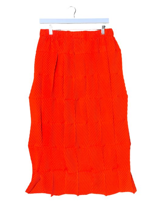 Size XL | Alpha60 Pleated Red Midi Skirt