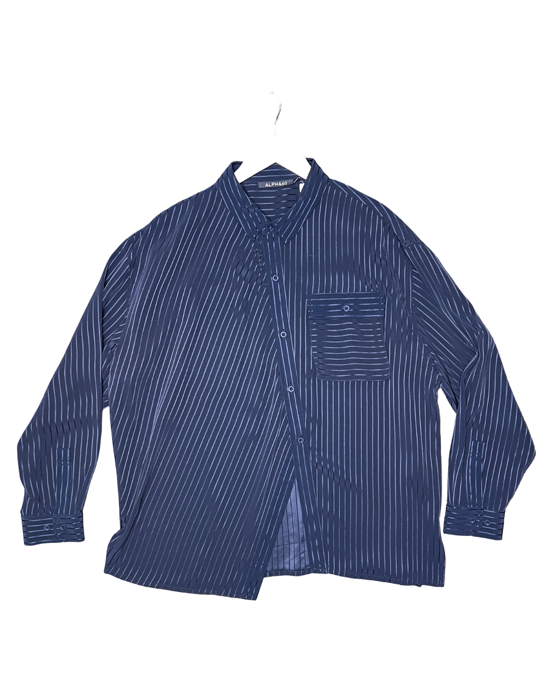 Size XL | Alpha60 Navy Asymmetric Shirt