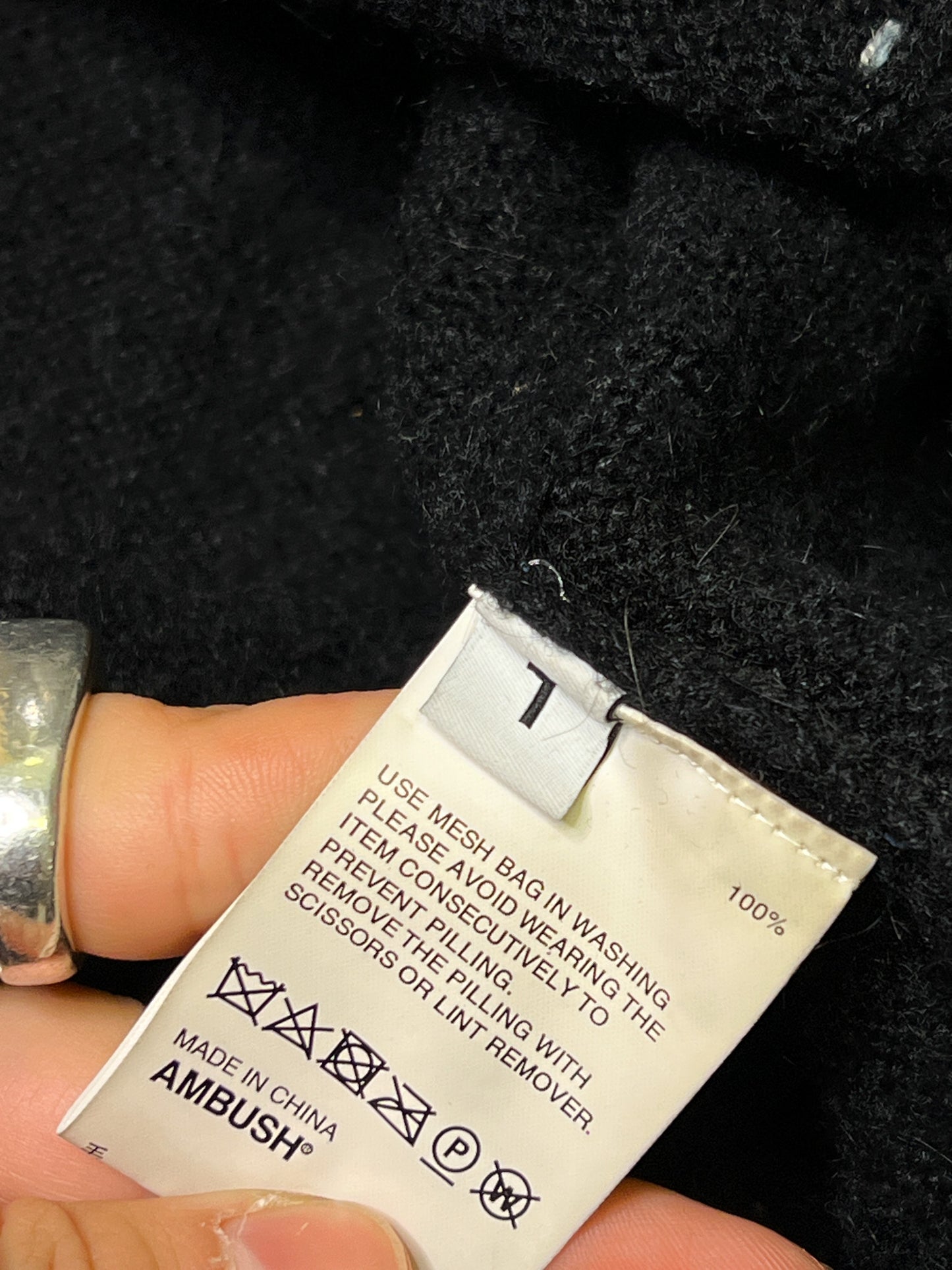 Size S (1) | Ambush Black Wool Turtleneck Jumper