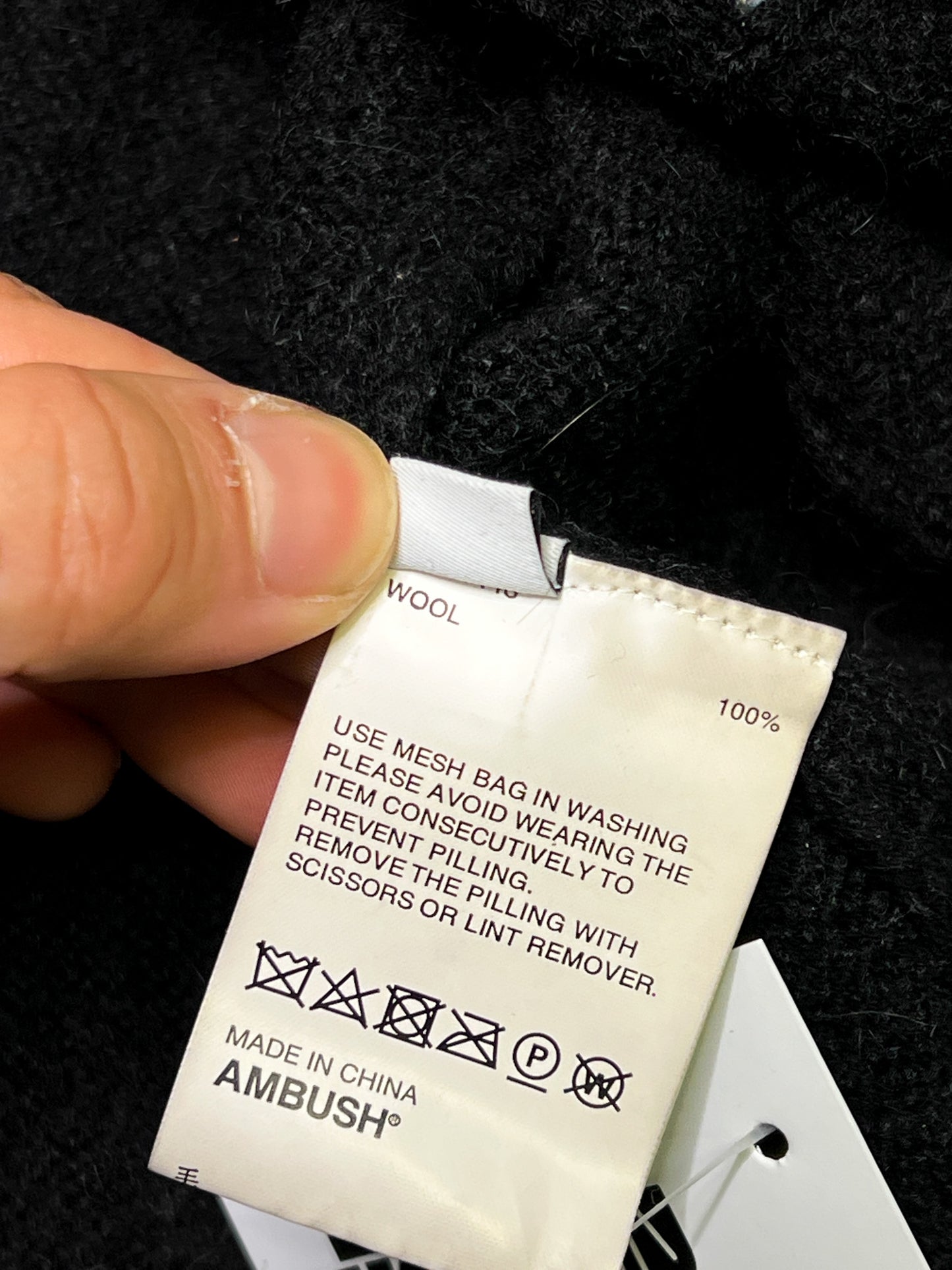 Size S (1) | Ambush Black Wool Turtleneck Jumper