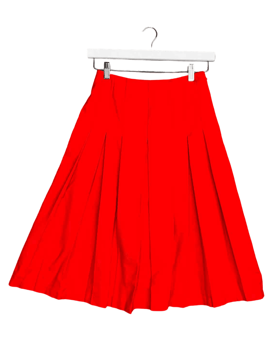 Size 10 (M) | Fletcher Jones Red Wool Pleated Midi Skirt