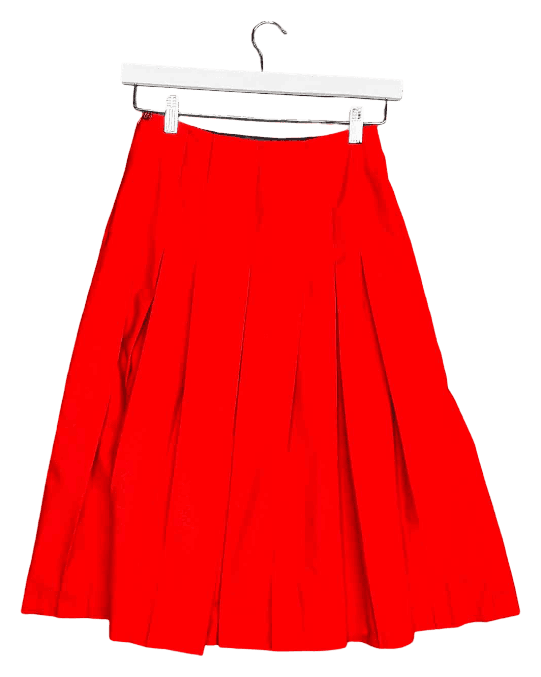 Size 10 (M) | Fletcher Jones Red Wool Pleated Midi Skirt
