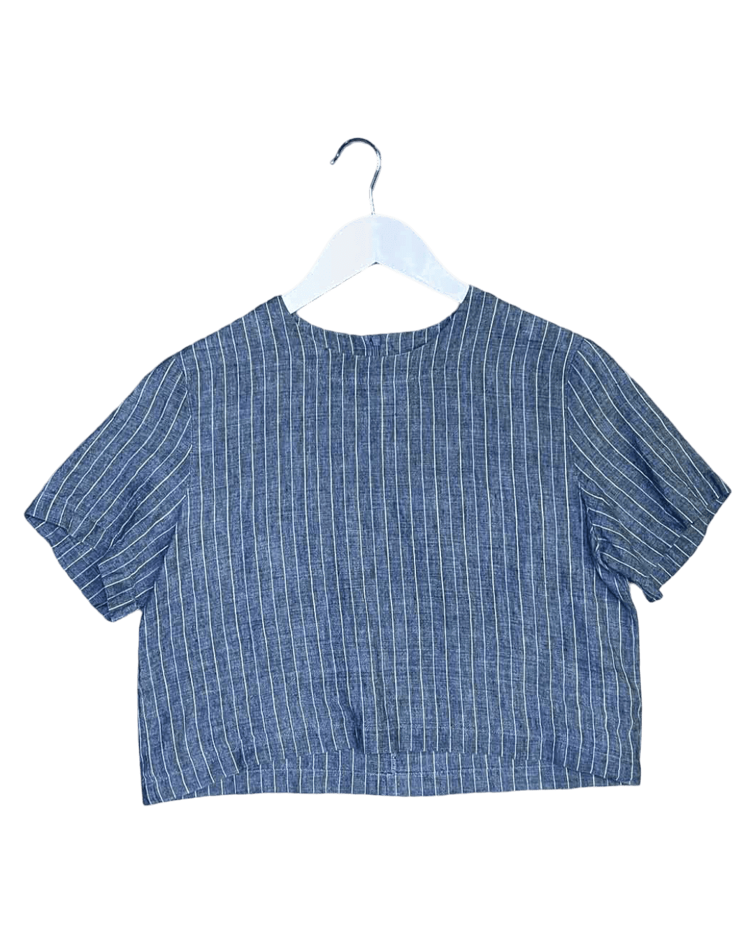 Size XS | Alpha60 Linen Pinstripe Cropped Top