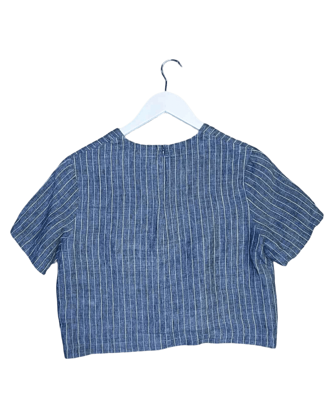 Size XS | Alpha60 Linen Pinstripe Cropped Top
