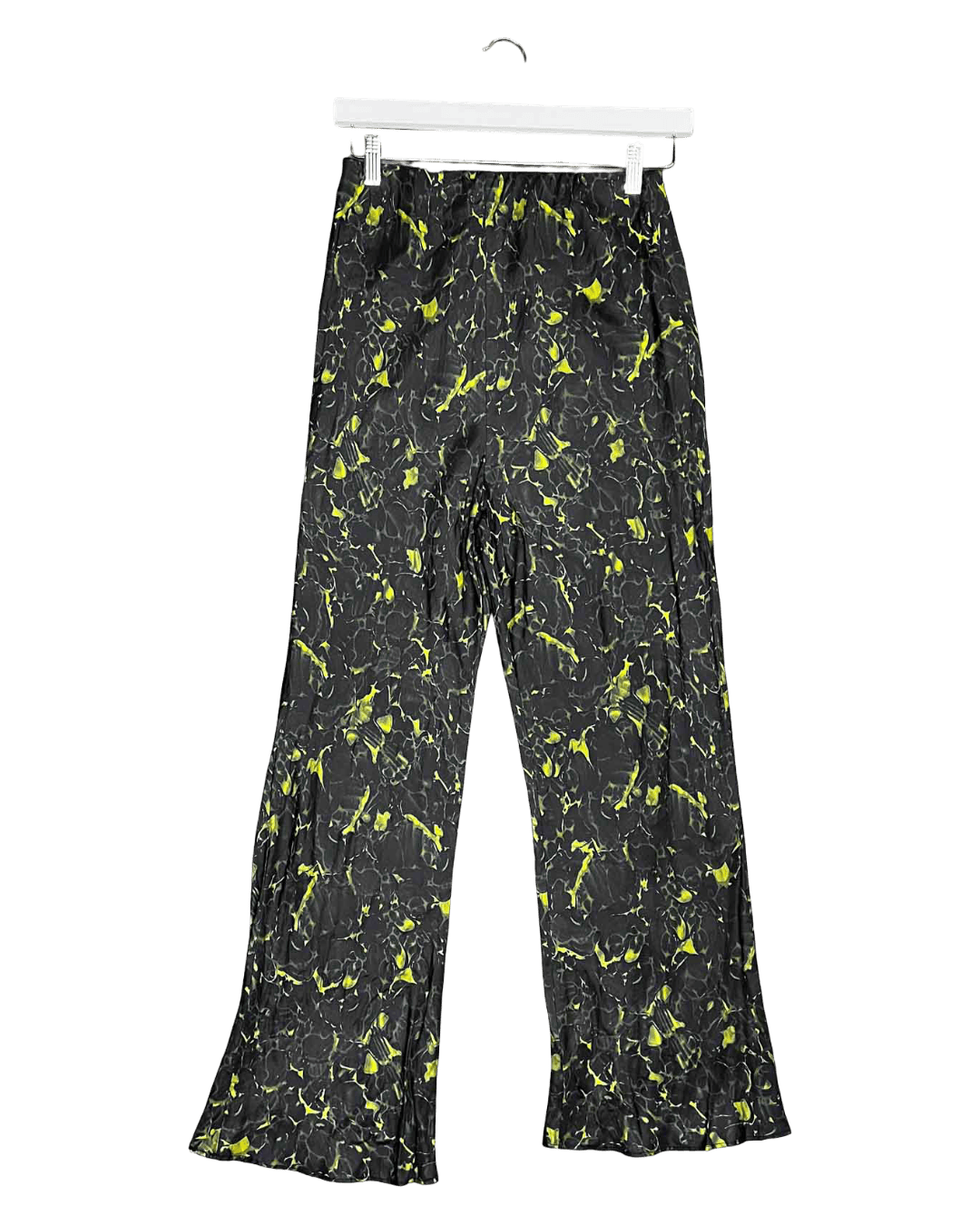 Size S | Alpha60 Silk Green Marble Flared Pants