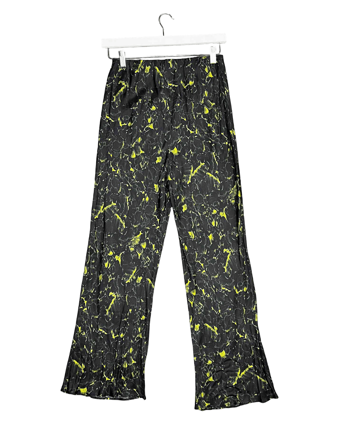 Size S | Alpha60 Silk Green Marble Flared Pants