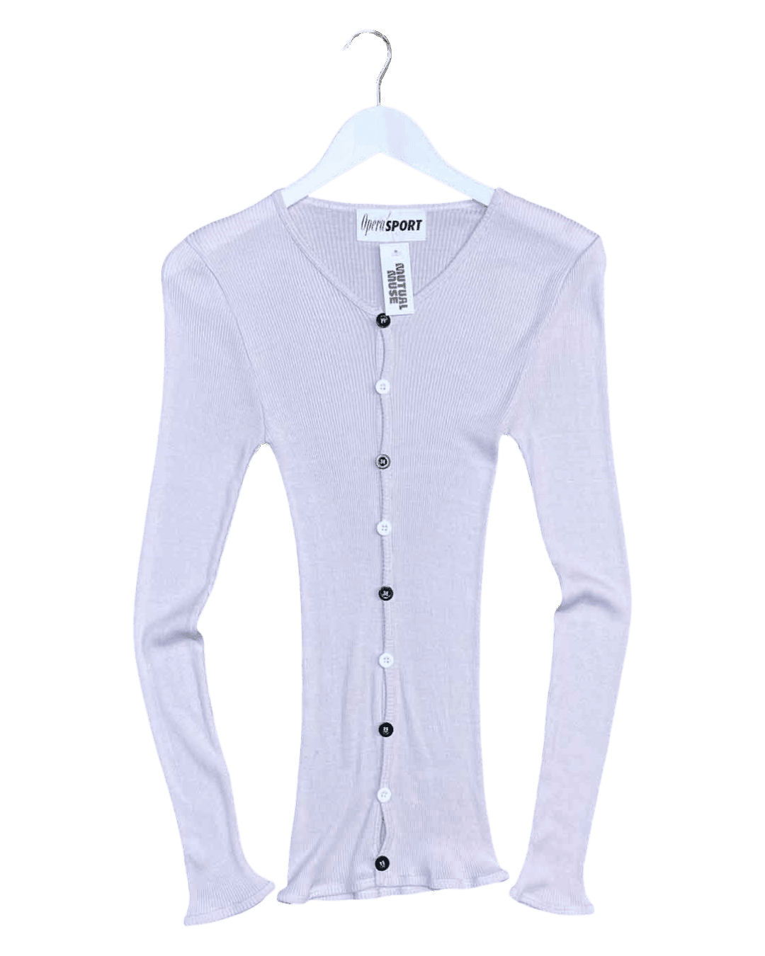 Size S | Opéra Sport Lilac Ribbed Long-Sleeve Top