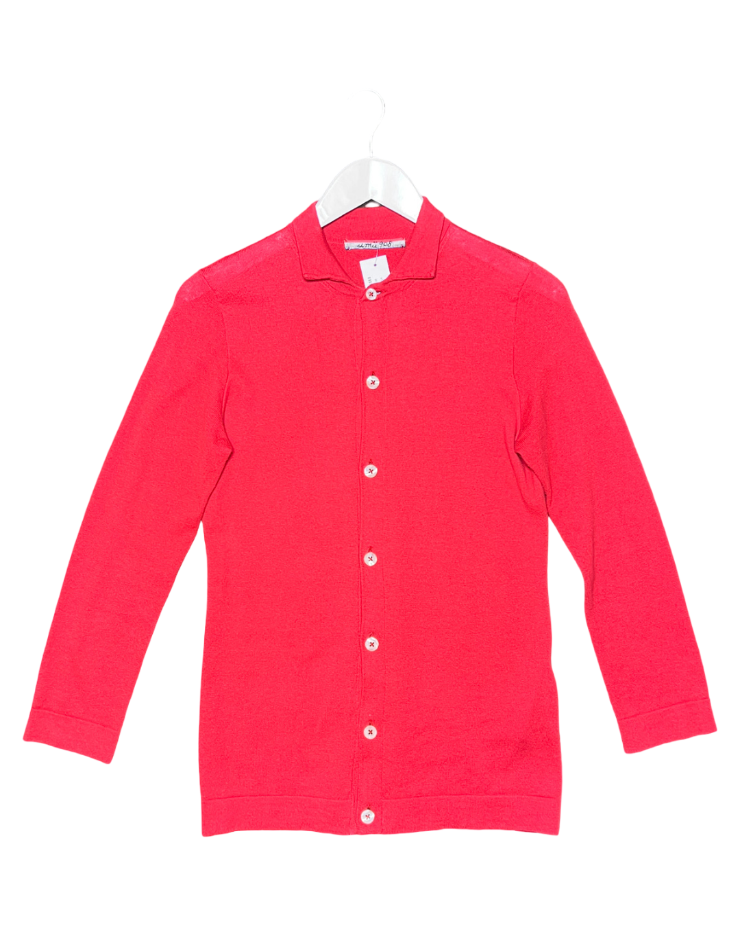 Size M | 45rpm Red Cotton Longline Knit Cardigan