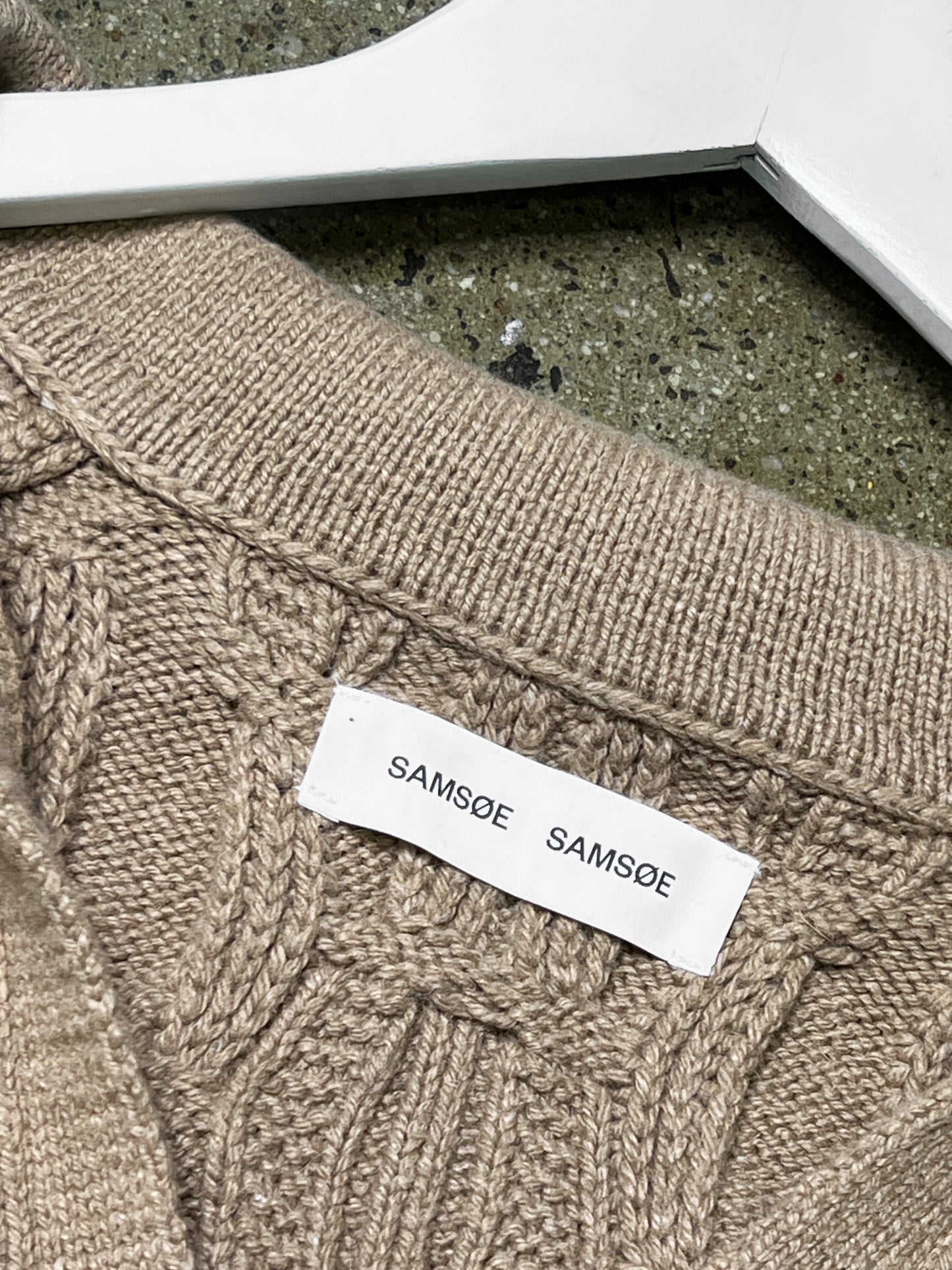 Size S | Samsoe Samsoe Brown Cable Knit Jumper