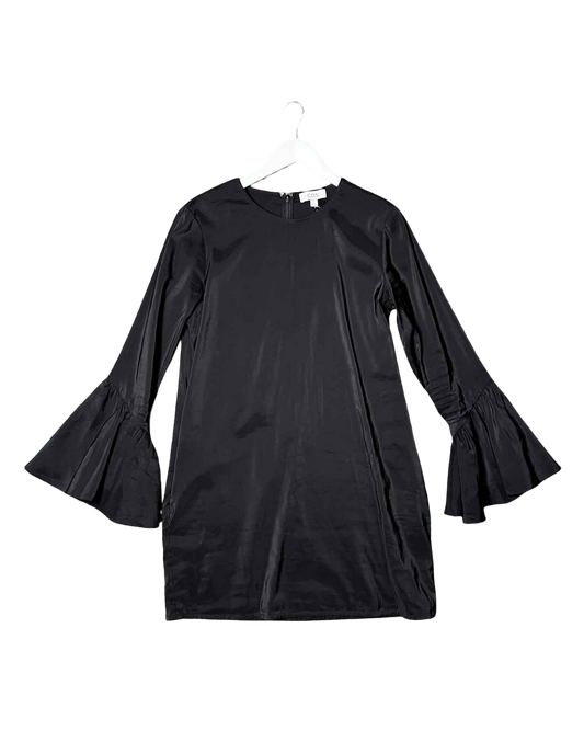 Size S | COS Black Flared Long-Sleeve Mini Dress