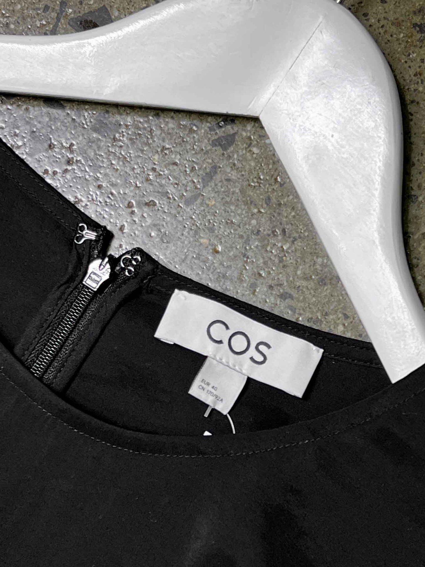 Size S | COS Black Flared Long-Sleeve Mini Dress