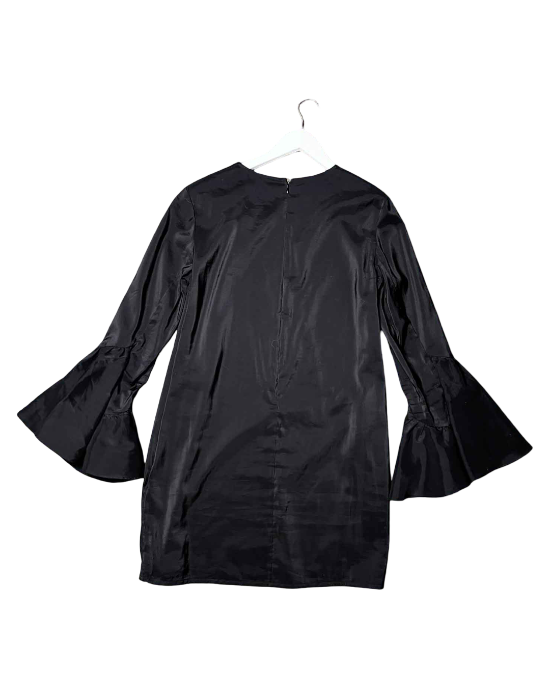 Size S | COS Black Flared Long-Sleeve Mini Dress