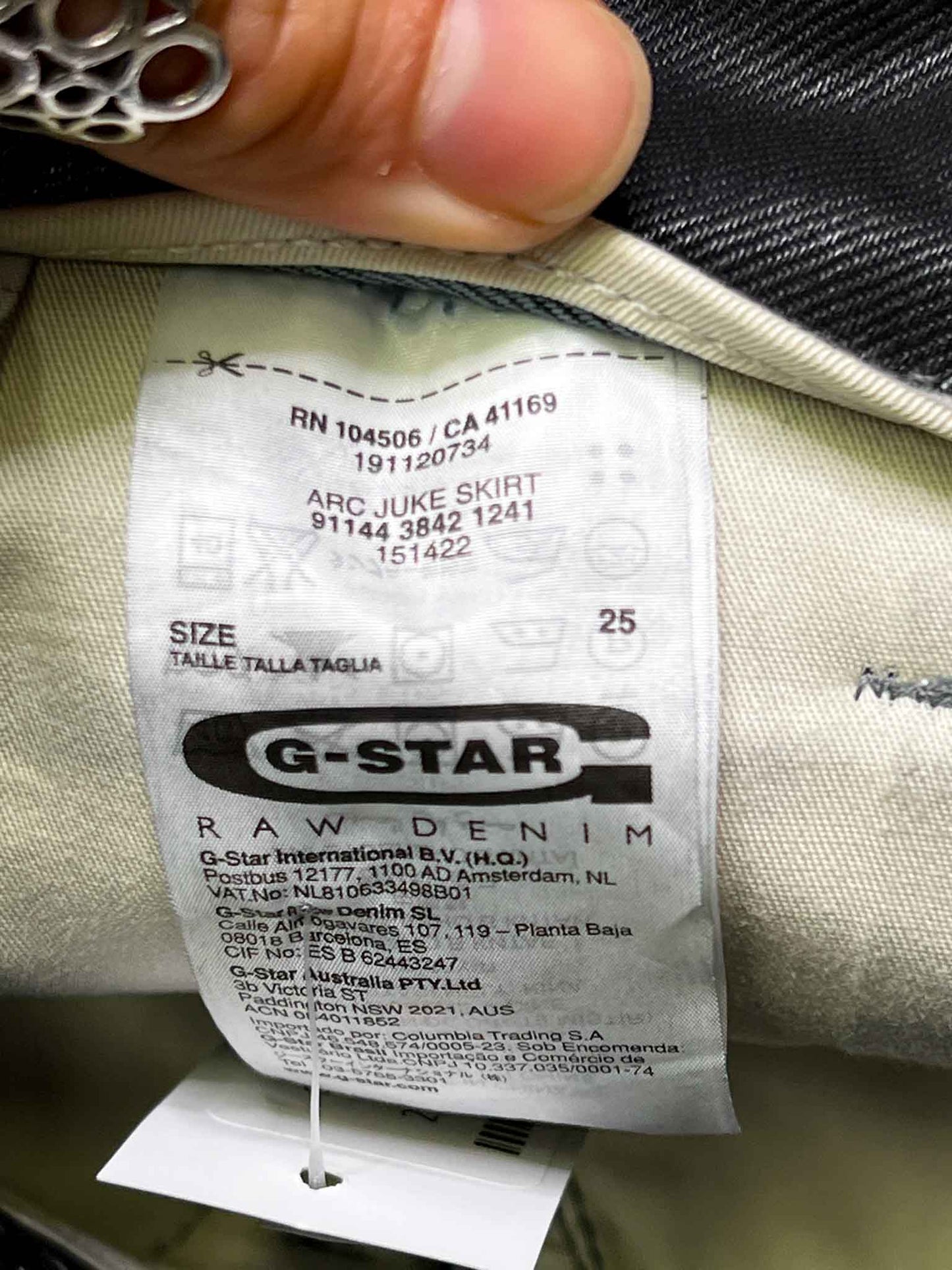 Size 25" | G-Star Raw Arc Juke Mini Skirt