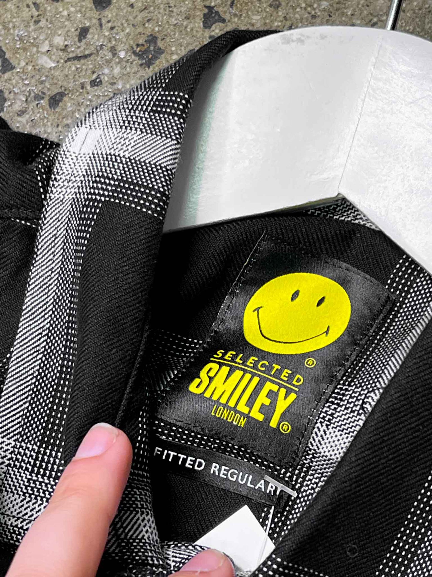 Size S | Smiley Check Long-Sleeve Cotton Shirt
