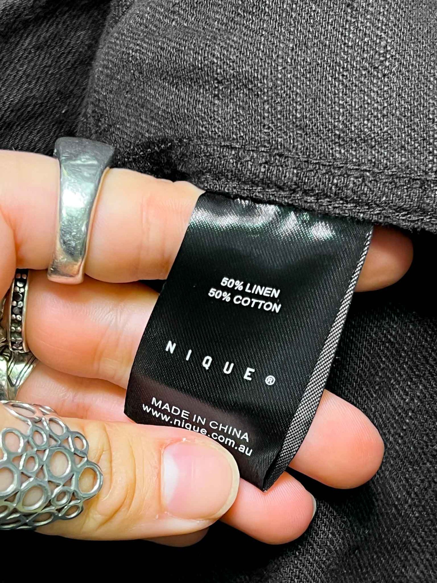 Size XS | Nique Black Linen & Cotton OverShirt