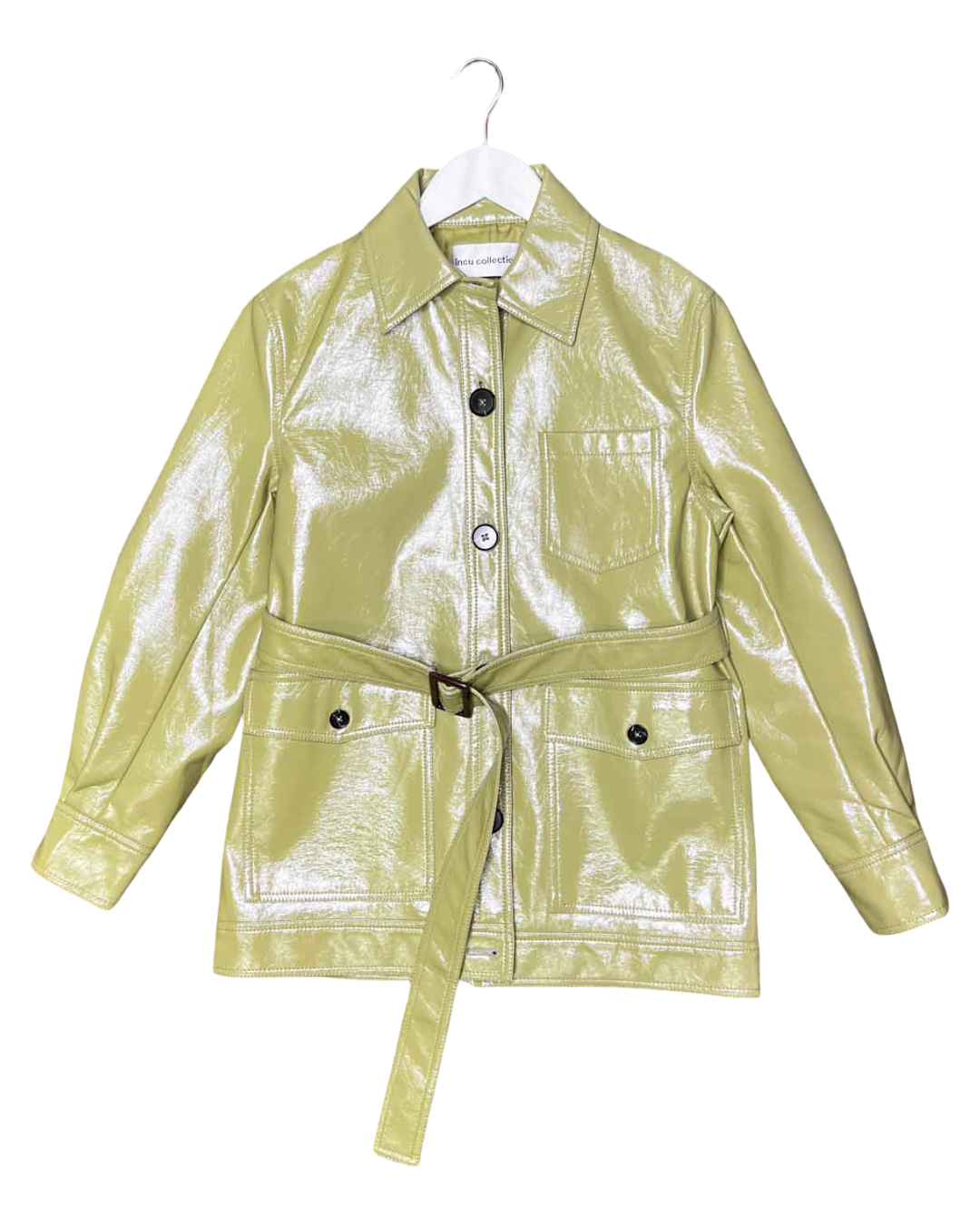 Size 6 | Incu Collection Patent Vegan Leather Jacket
