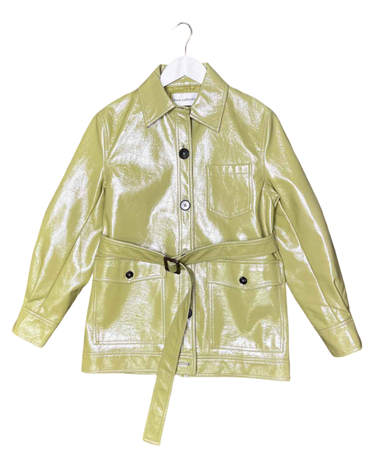 Size 6 | Incu Collection Patent Vegan Leather Jacket