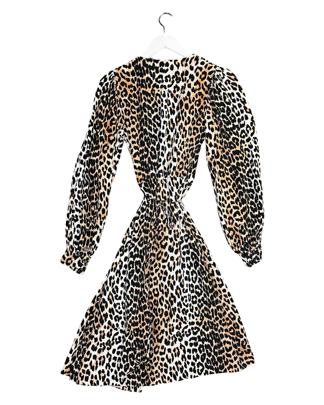 Size 34 (XS) | Ganni Leopard Print Wrap Mini Dress