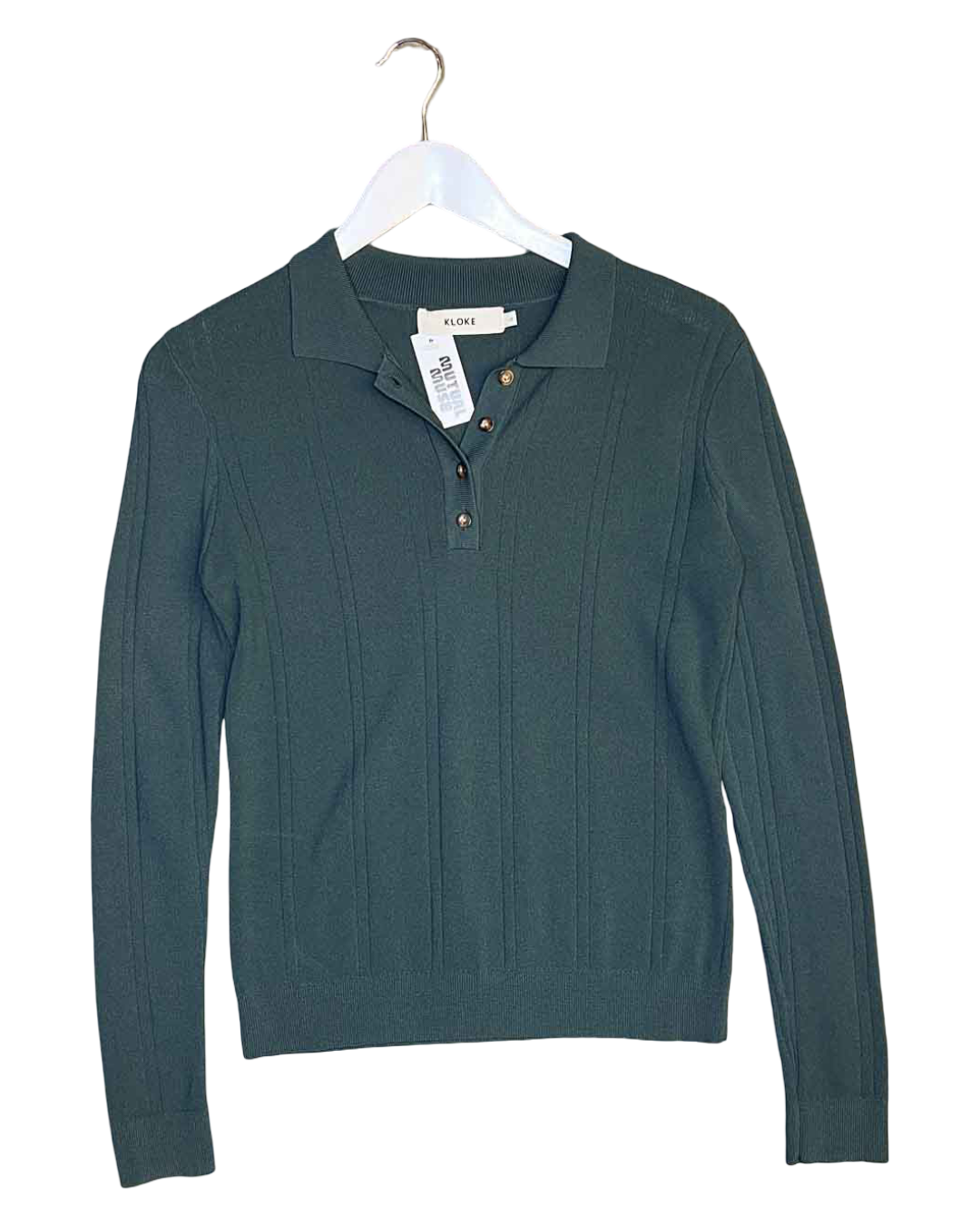Size S | Kloke Green Long-Sleeve Polo Top