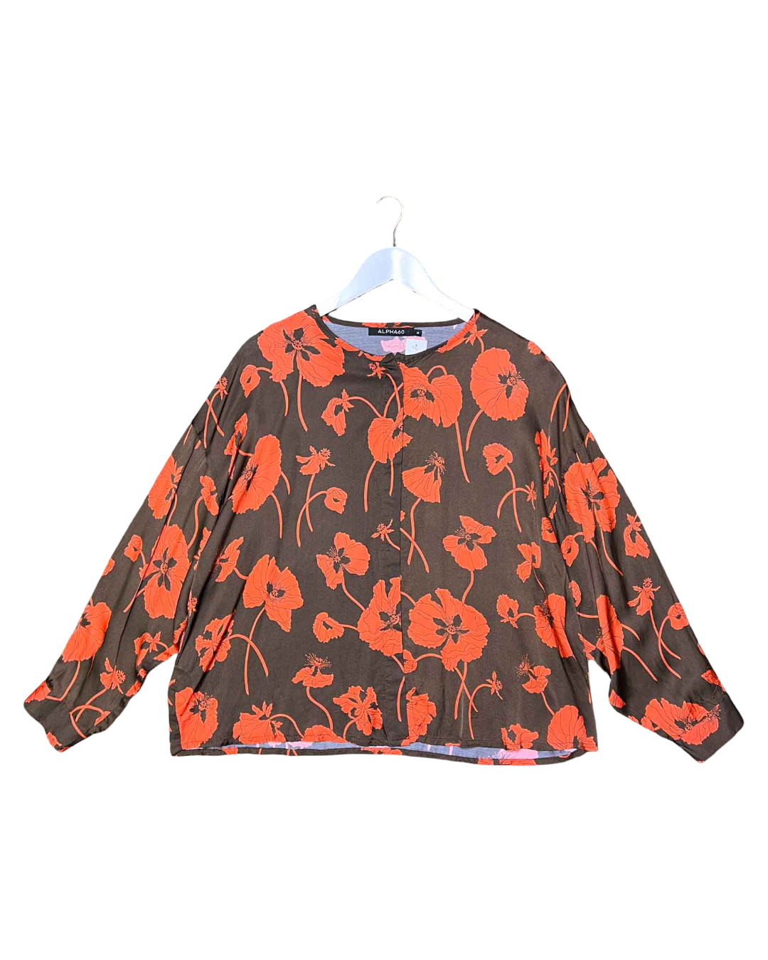 Size S | Alpha60 Long-Sleeve Silky Floral Top