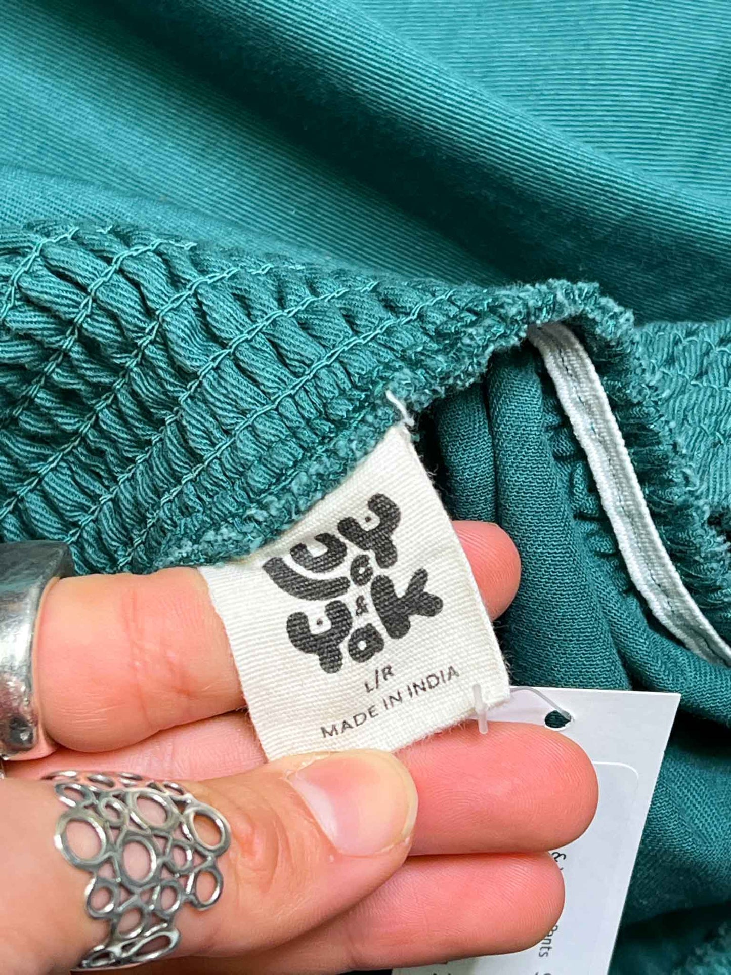 Size L | Lucy & Yak Organic Cotton Green Pants