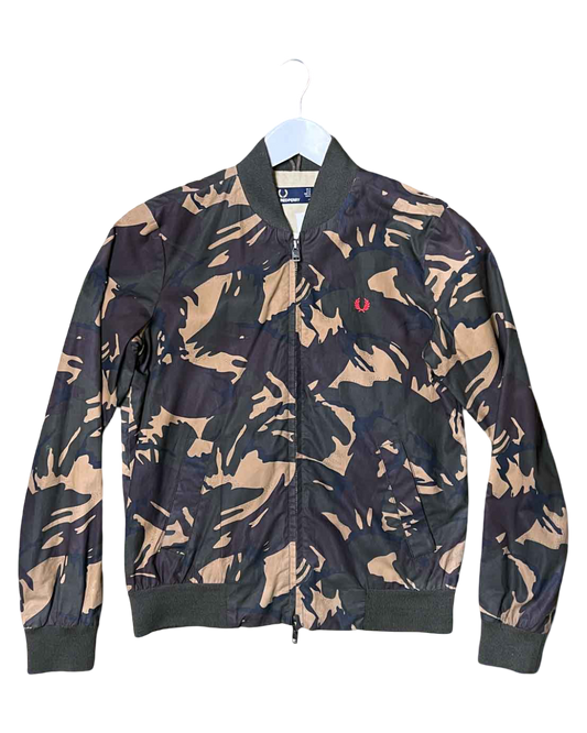 Size 8 | Fred Perry Fitted Camo Bomber Jacket