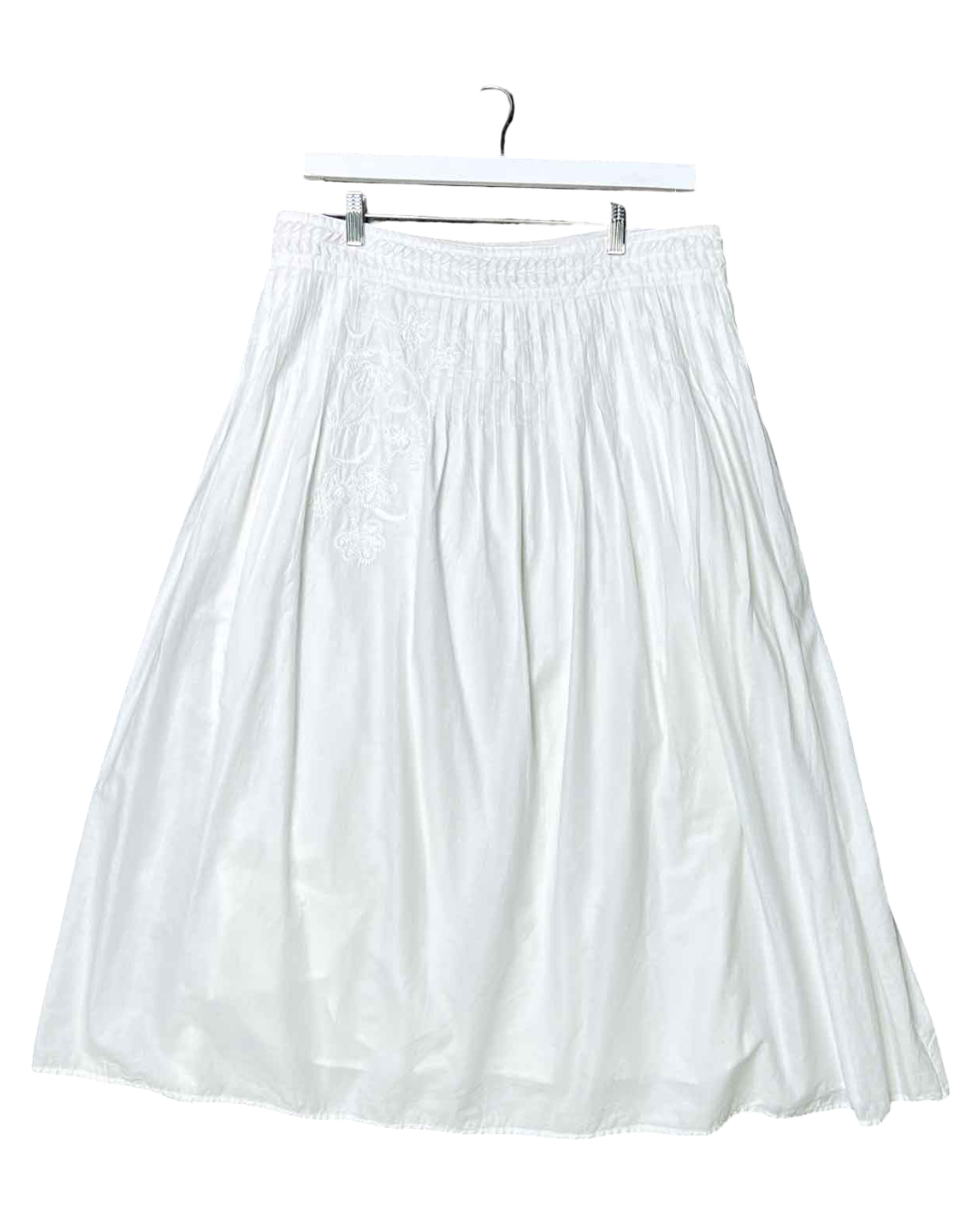Size 16 | David Lawrence White Cotton Midi Skirt