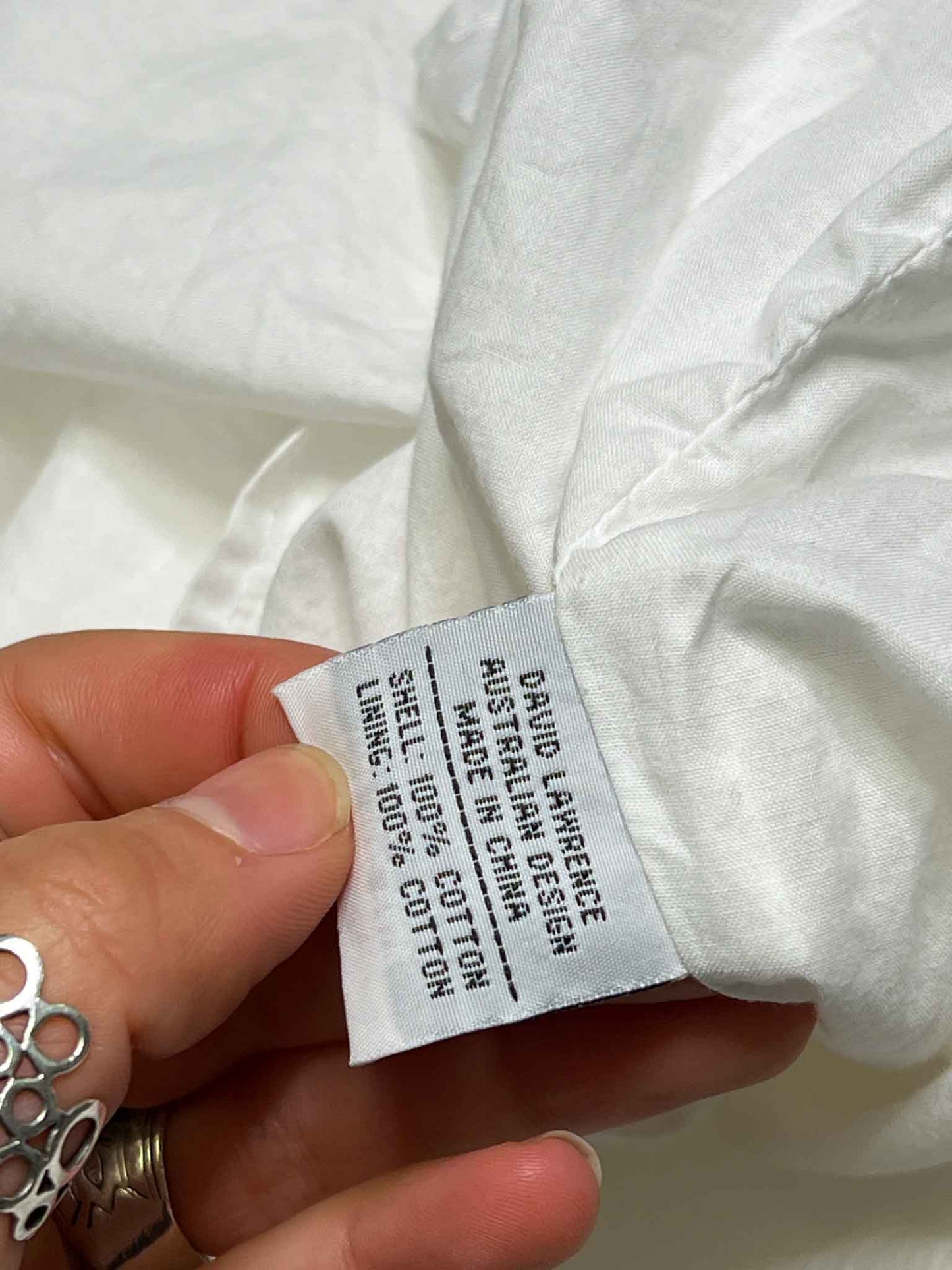 Size 16 | David Lawrence White Cotton Midi Skirt