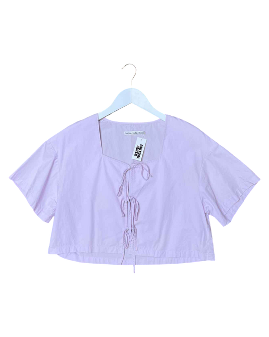 Size 8 | Incu Collection Cotton Lilac Cropped Top