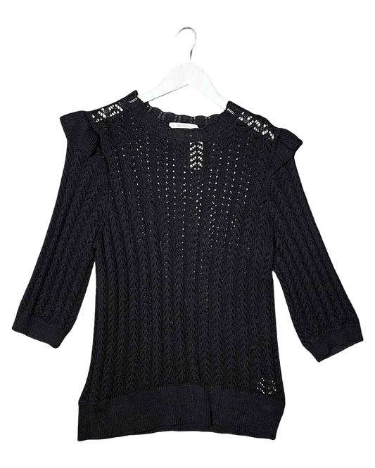 Size 12 (3) | Morrison Cotton Black Cable Knit Top