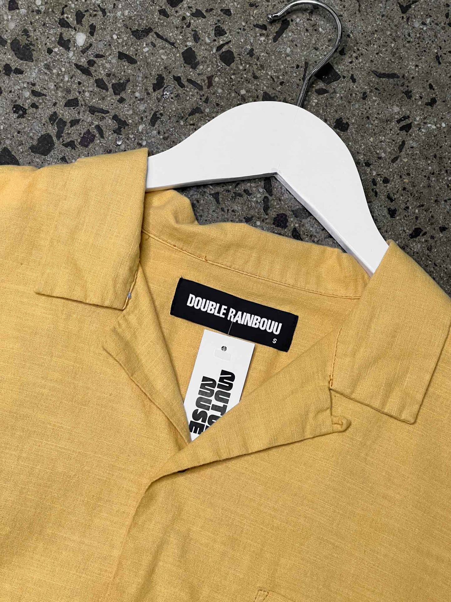 Size S | Double Rainbow Mustard Boxy Shirt