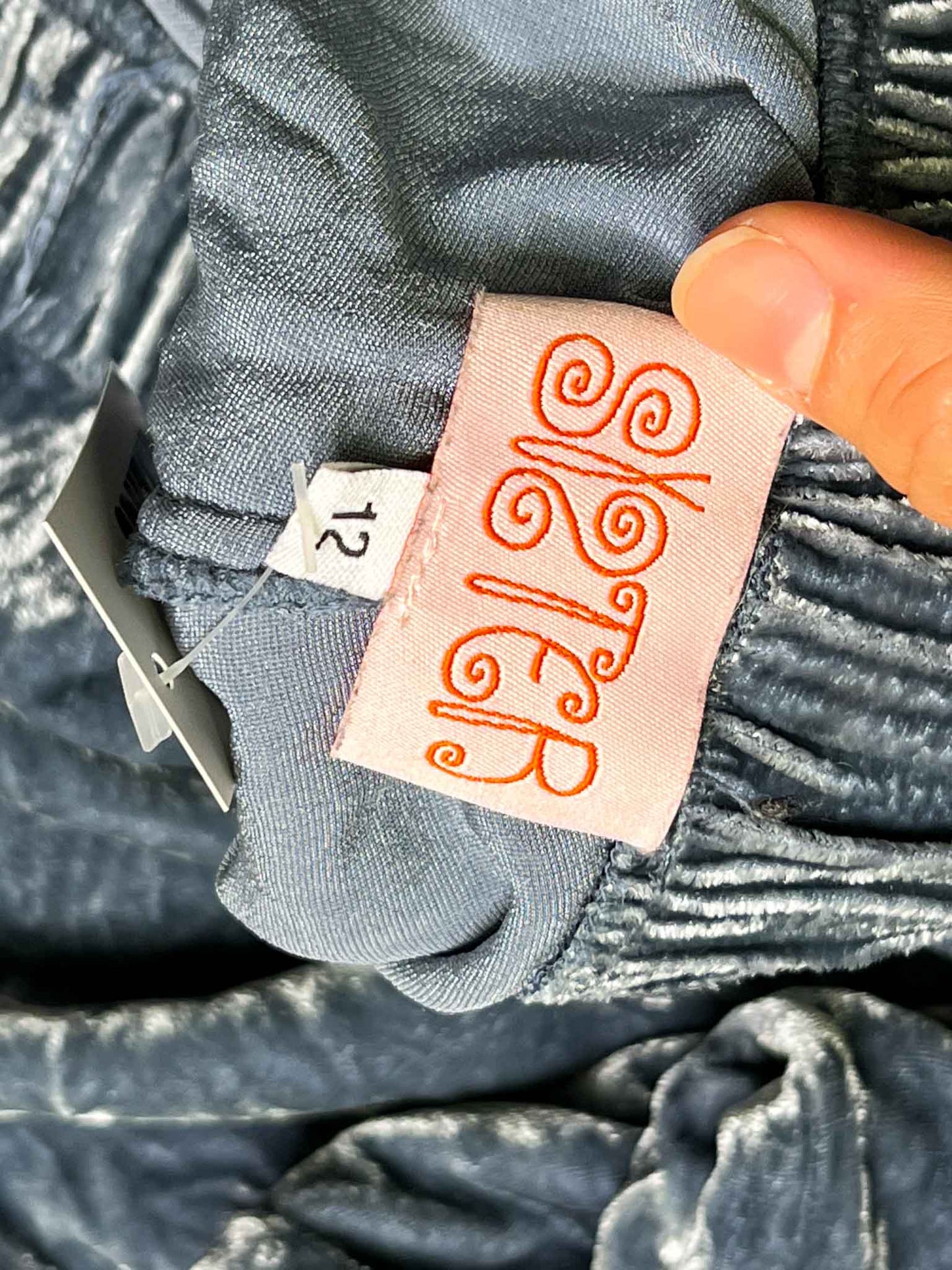 Size 12 | Sister Blue Iridescent Velvet Pants