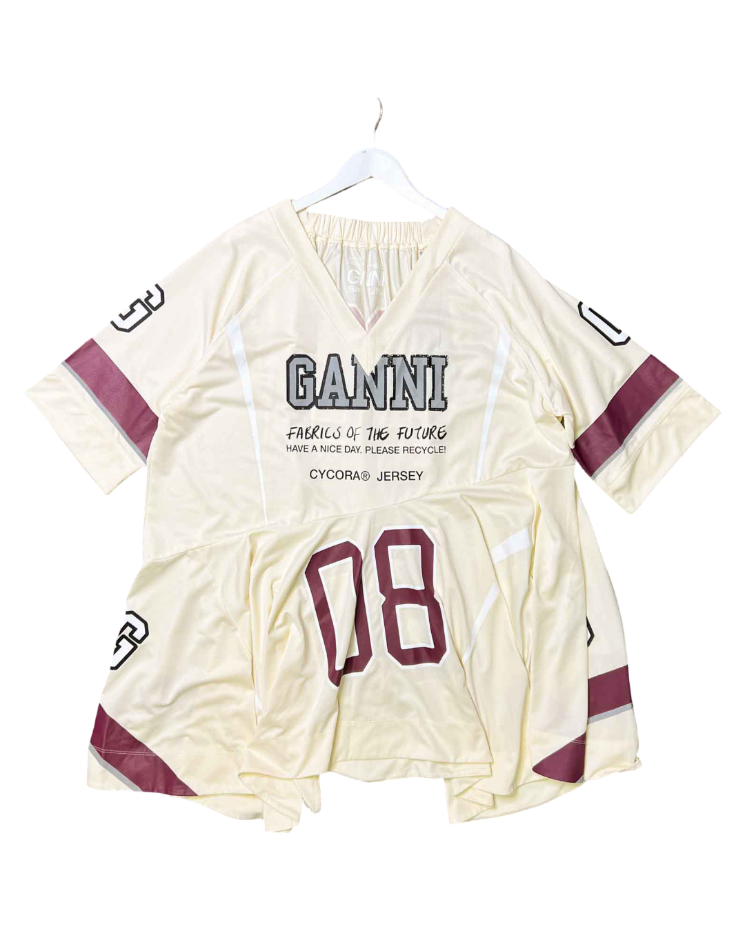 Size L/XL | Ganni Ivory League Oversized Mini Dress NWT
