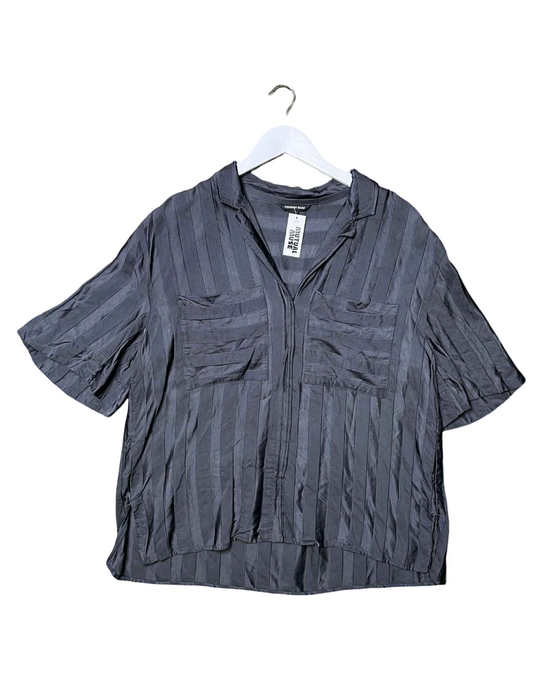 Size 16 | Country Road Grey Striped Shirt